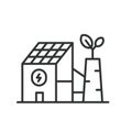 Factory icon line design. Green, eco, ecology, industry, recycle, energy, nature, leaf, environment vector illustration