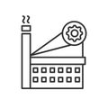 Factory icon. simple vector illustration with steam and chimney. Royalty Free Stock Photo