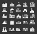Factory icon set grey vector Royalty Free Stock Photo