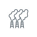 factory icon vector from air pollution concept. Thin line illustration of factory editable stroke. factory linear sign for use on Royalty Free Stock Photo