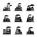 Factory and industrial building icons