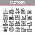 Factory Industrial Collection Icons Set Vector Royalty Free Stock Photo