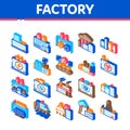 Factory Industrial Isometric Icons Set Vector Royalty Free Stock Photo