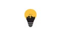 Factory industrial with lamp light ideas logo design vector icon symbol illustration Royalty Free Stock Photo