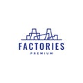 Factory industry lines minimalist building logo design