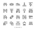 Factory and industry mass production line icon set