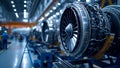 A factory for jet engines and other aircraft manufacturing. AI generated