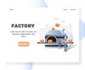 Factory vector website landing page design template Royalty Free Stock Photo