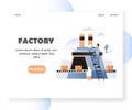 Factory vector website landing page design template Royalty Free Stock Photo