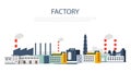 Factory Landscape. Vector flat illustration.