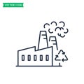 Factory line icon. Garbage processing plant. Vector