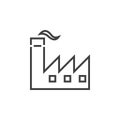 Factory line icon, industry outline logo illustration, li