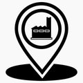 Factory location icon. Factory picture