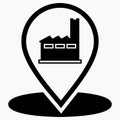 Factory location icon. Factory picture