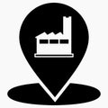 Factory location icon. Factory picture