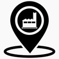 Factory location icon. Factory picture