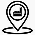 Factory location icon. Factory picture