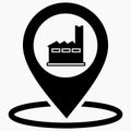 Factory location icon. Factory picture