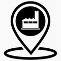 Factory location icon. Factory picture