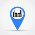 Factory location icon. Vector illustration.