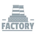 Factory logo, simple gray style Royalty Free Stock Photo