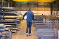 factory man worker walking in workshop Royalty Free Stock Photo