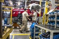 Factory of Massey Fergusson tractor production line at AGCO agricultural machinery plant