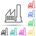 factory multi color style icon. Simple thin line, outline vector of web icons for ui and ux, website or mobile application Royalty Free Stock Photo