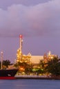 Factory oil refinery twilight at bangkok thailand Royalty Free Stock Photo