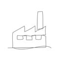 Factory One line drawing on white background Royalty Free Stock Photo