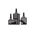 Factory plant - black icon on white background vector illustration for website, mobile application, presentation, infographic.