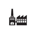 Factory plant - black icon on white background vector illustration for website, mobile application, presentation, infographic.