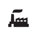 Factory plant - black icon on white background vector illustration for website, mobile application, presentation, infographic.