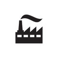 Factory plant - black icon on white background vector illustration for website, mobile application, presentation, infographic.