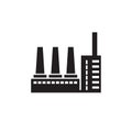 Factory plant - black icon on white background vector illustration for website, mobile application, presentation, infographic.