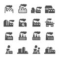 Factory plant building icon set, vector eps10