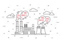 Factory pollutes atmosphere vector illustration