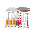 Factory pollutes the enviroment Royalty Free Stock Photo