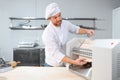 Factory for the production of dough for cooking. Background with selective focus and copy space for text Royalty Free Stock Photo
