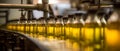 Factory for the production of edible oils. Shallow DOFF. Selective focus. Created with Generative AI technology