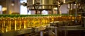 Factory for the production of edible oils. Shallow DOFF. Selective focus. Created with Generative AI technology