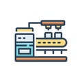Color illustration icon for Factory Production, manufacturing and industry