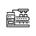 Black line icon for Factory Production, manufacturing and industry Royalty Free Stock Photo