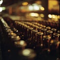 Factory. Robotic factory line for processing and bottling of beer Royalty Free Stock Photo