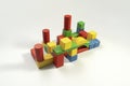 Factory-shaped block construction toy