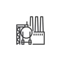 Factory silos line icon