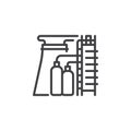 Factory silos line icon