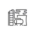 Factory silos line icon