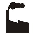 Factory, simple black silhouette, vector icon