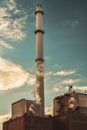 Factory smoke tower chimney Royalty Free Stock Photo